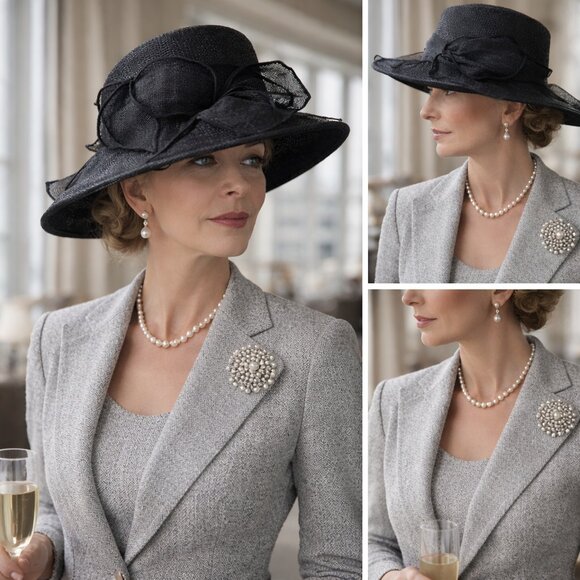 ? BETMAR New York Black Sinamay Statement Hat main image 7